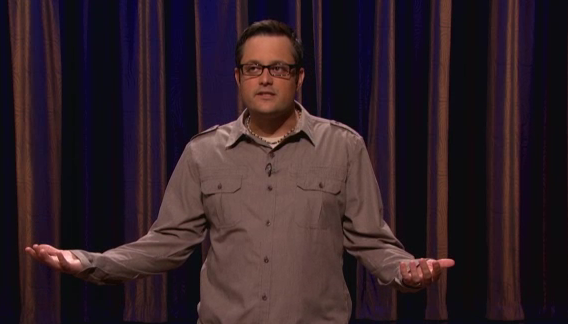 On Conan, Nate Bargatze sorts things out with his wife via text