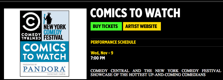 Comedy Central announces 2011 Comics To Watch, live showcase also will screen online