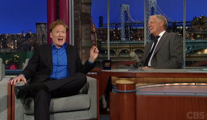 Watch Conan O’Brien sit down for Late Show with David Letterman