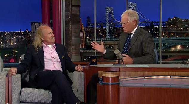 Gallagher tells David Letterman about his heart problems, tries to sell him on slot machine idea