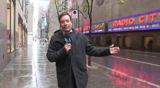 Late Night with Jimmy Fallon, the no-audience Hurricane Sandy edition
