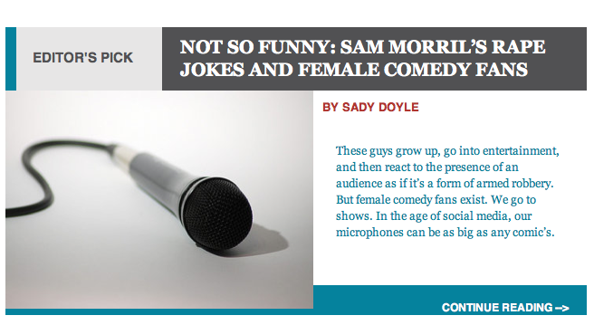 Global Comment on one comedian’s two rape jokes, and that comedian’s response