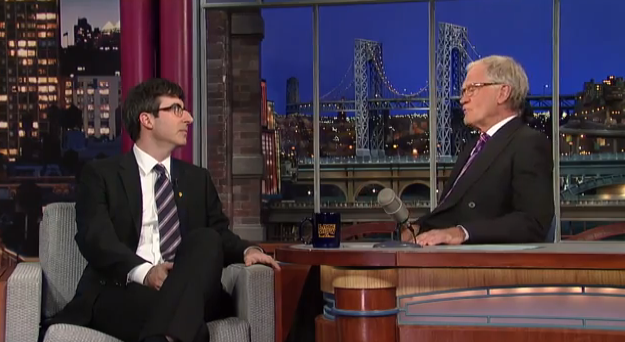 David Letterman offers John Oliver advice on late-night TV show hosting, interviewing