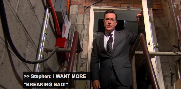Stephen Colbert locks Vince Gilligan in chains in a basement to write more “Breaking Bad”