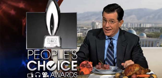 Ask, and he shall receive: Stephen Colbert’s People’s Choice Award for Favorite Late-Night Talk Show Host, 2014