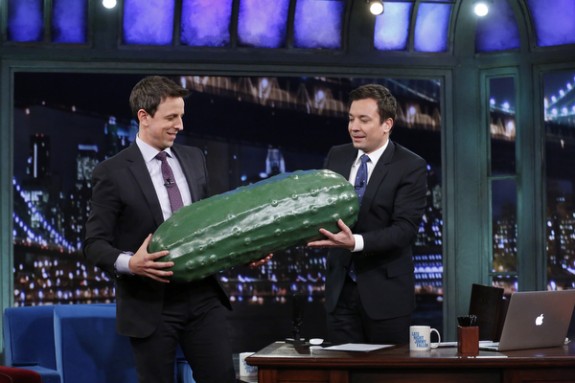 NBC’s Late Night pickle gets passed on, from David Letterman, to Conan O’Brien, to Jimmy Fallon, and now to Seth Meyers