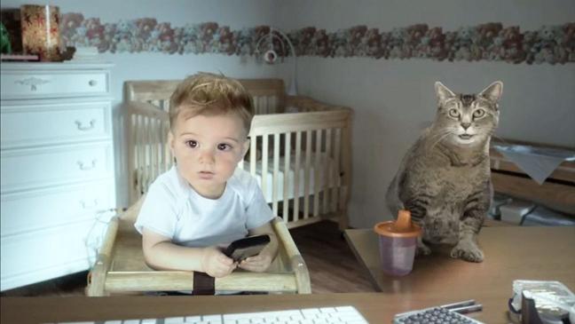Pete Holmes, E*Trade grow out of talking baby ad campaign? Baby quits ad!