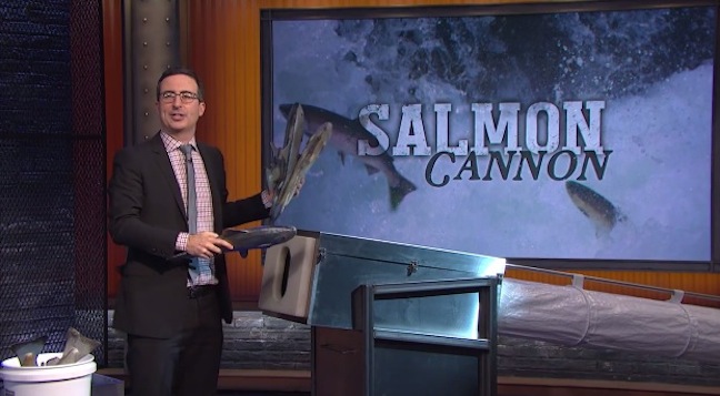 Last Week Tonight with John Oliver proves it belongs with all-star first-season finale salmon cannon salute