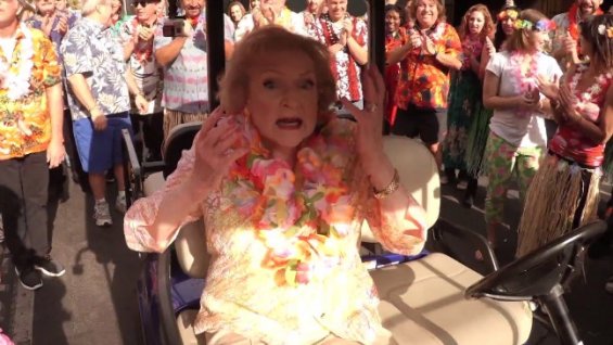 Betty White’s 93rd birthday “Hot In Cleveland” flash mob hula dance