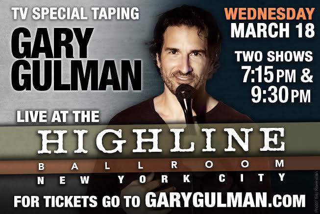 Gary Gulman filming a new stand-up concert film with Apostle