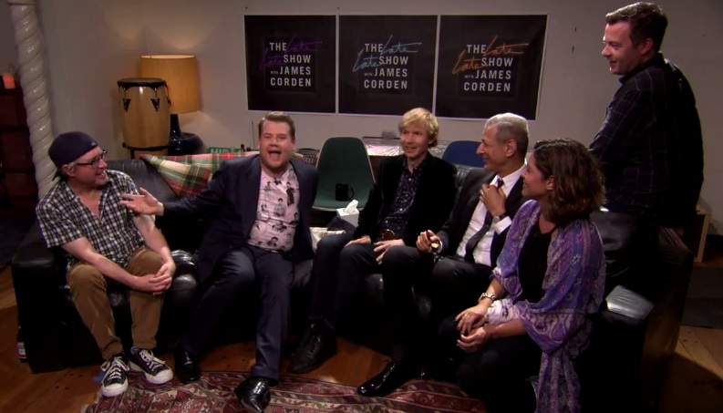 James Corden hosts The Late Late Show from a neighbor’s house