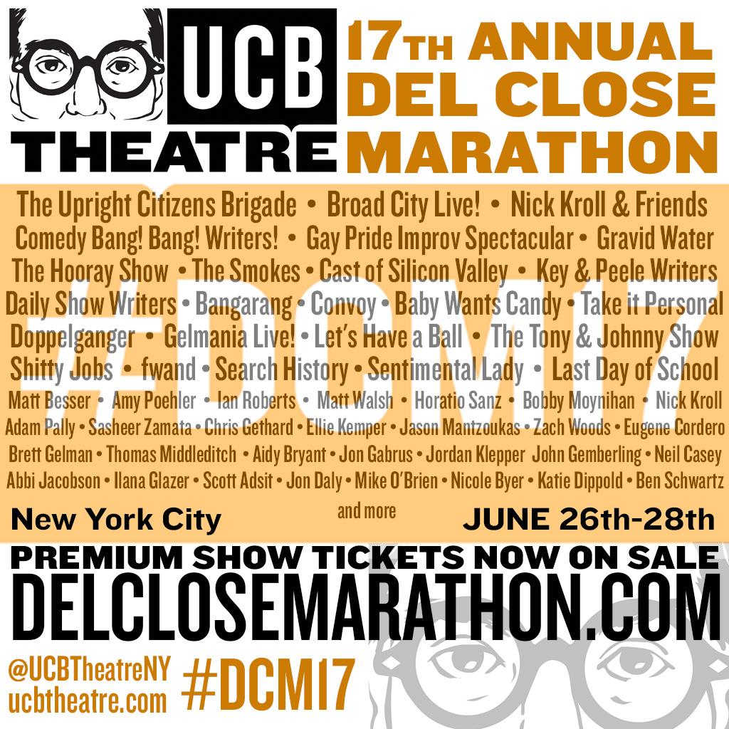 Here’s the lineup, schedule for the 17th annual Del Close Marathon #DCM17