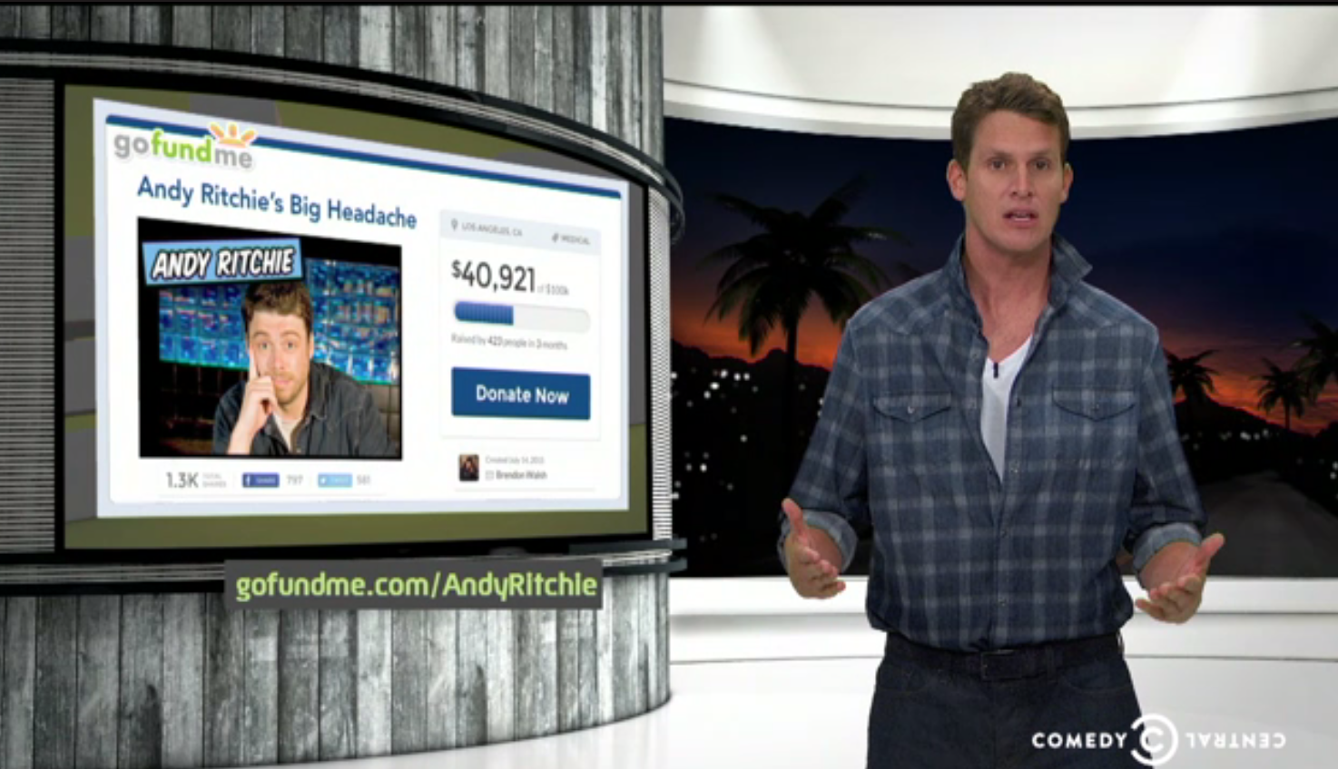 Daniel Tosh raises $25,000 for Andy Ritchie’s medical bills, doubles down betting it on football