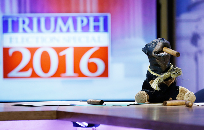 Triumph the Insult Comic Dog hits the 2016 presidential primary trail for Hulu and Funny or Die