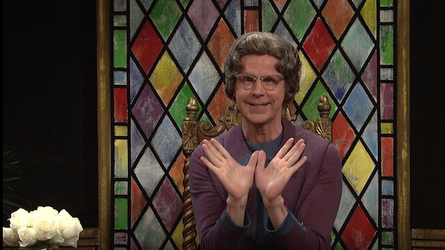 Dana Carvey returns to SNL for a special Church Lady cold open to remind you to watch USA’s First Impressions on Tuesday