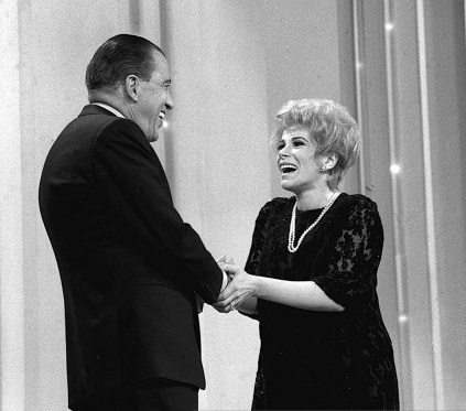 THE ED SULLIVAN SHOW Ed Sullivan with Joan Rivers. (Photo by CBS via Getty Images) *** Local Caption *** Ed Sullivan;Joan Rivers