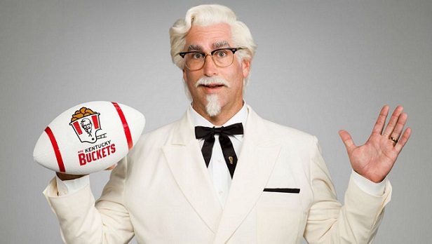 Rob Riggle joins the ranks of Colonel Sanders spokesmen for Kentucky Fried Chicken