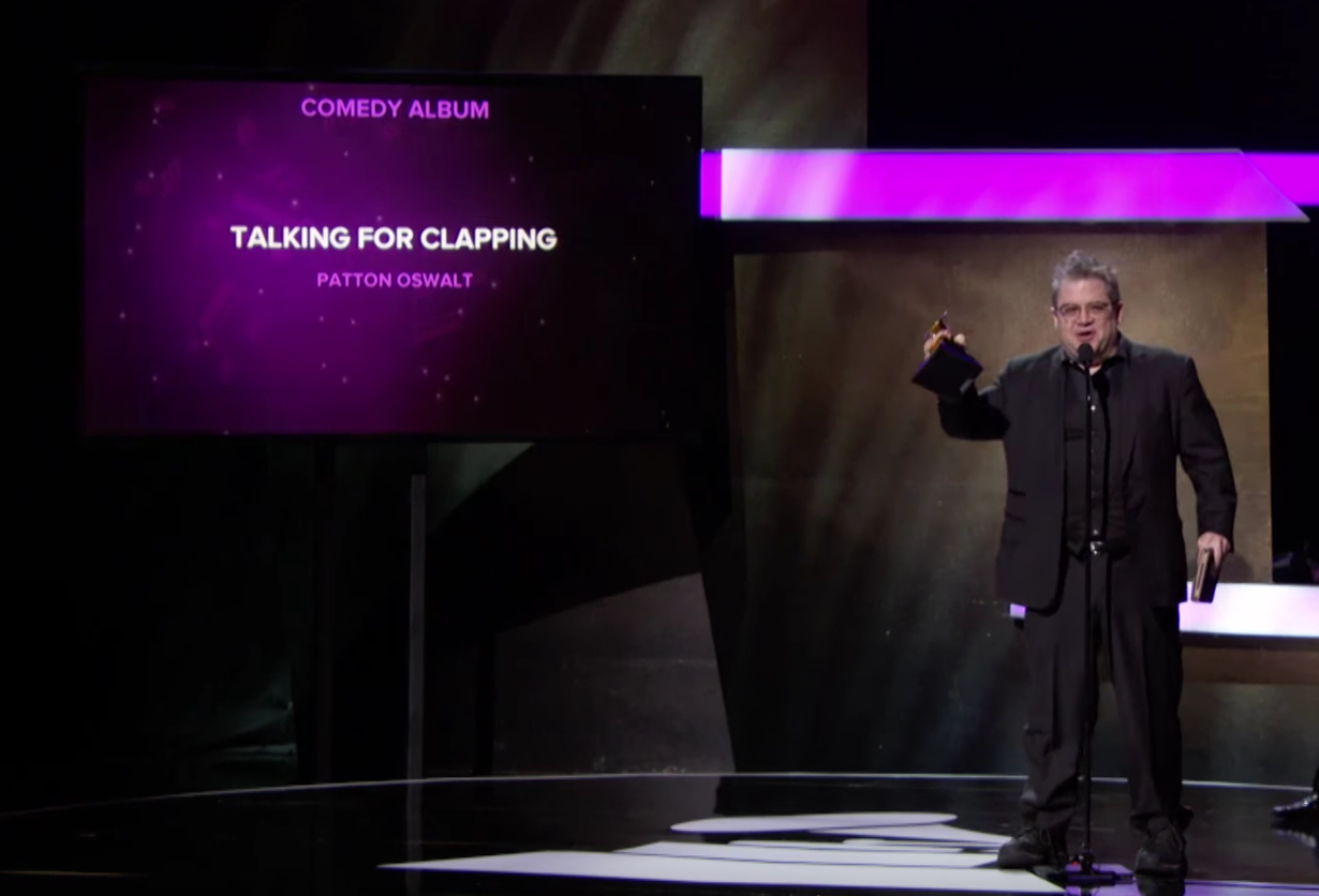Patton Oswalt wins the Best Comedy Album Grammy for “Talking For Clapping”
