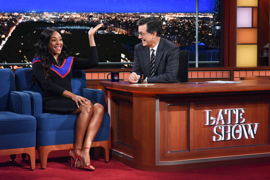 Tiffany Haddish wins over Stephen Colbert on The Late Show