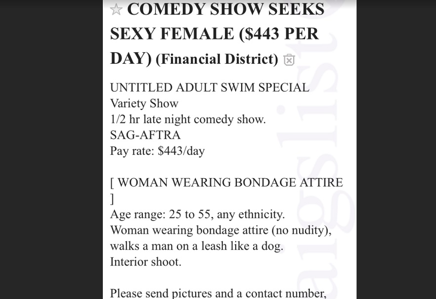 Adult Swim ad seeks “Sexy Female” for comedy special