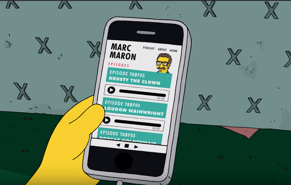 Marc Maron played himself interviewing Krusty The Clown on The Simpsons