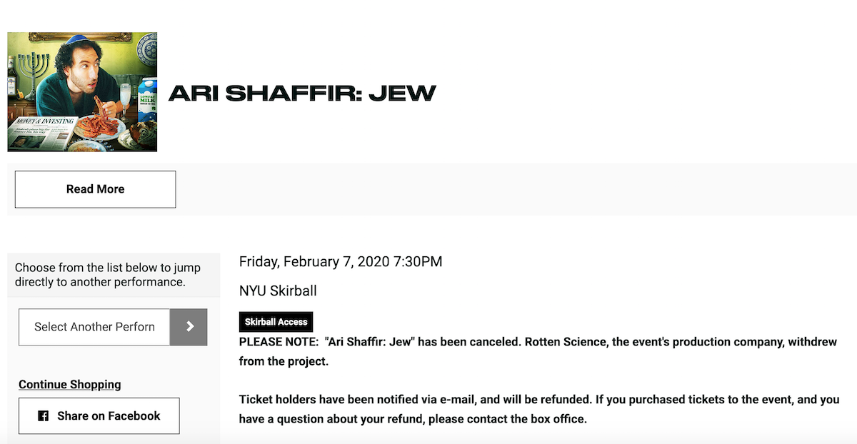 Ari Shaffir cancels his special taping at last minute after production company bails