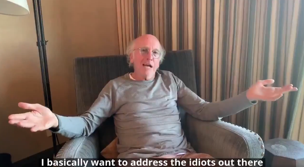 A public service announcement from Larry David to stay inside during the coronavirus quarantine