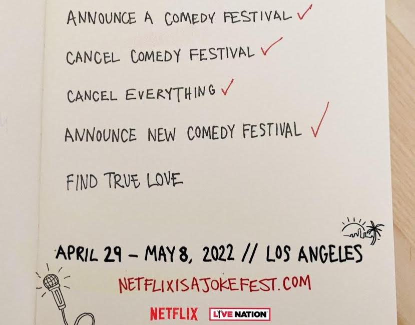 Netflix Is A Joke Fest Will Try Again To Debut, This Time in 2022